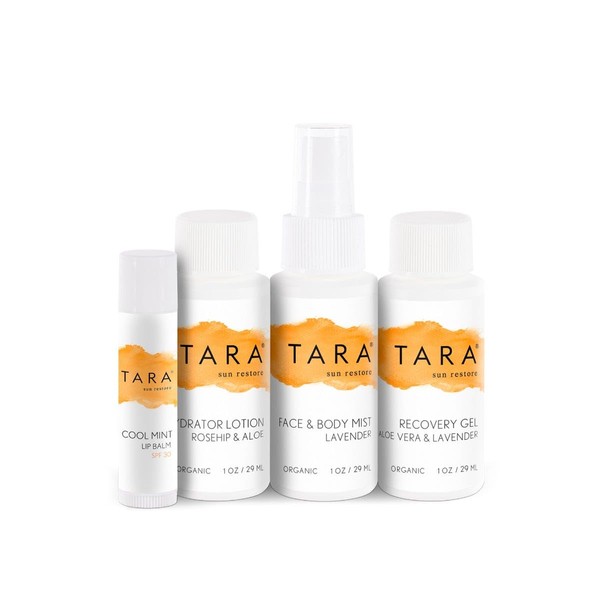TARA Spa Therapy Sun Restore Travel Kit Bundle, Recovery Gel,