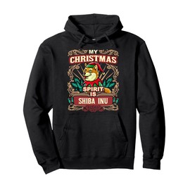 Shiba Inu My Christmas Spirit Dog Santa Claus Elf Gnome Pullover Hoodie
