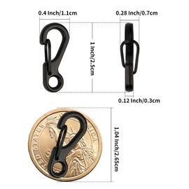 TEMLUM Carabiner, Small, Mini Shape, Set of 10, Mini Carabiner, Carabiner Snap, Key Holder, Accessories, Keys, Camping, Hiking, Silver