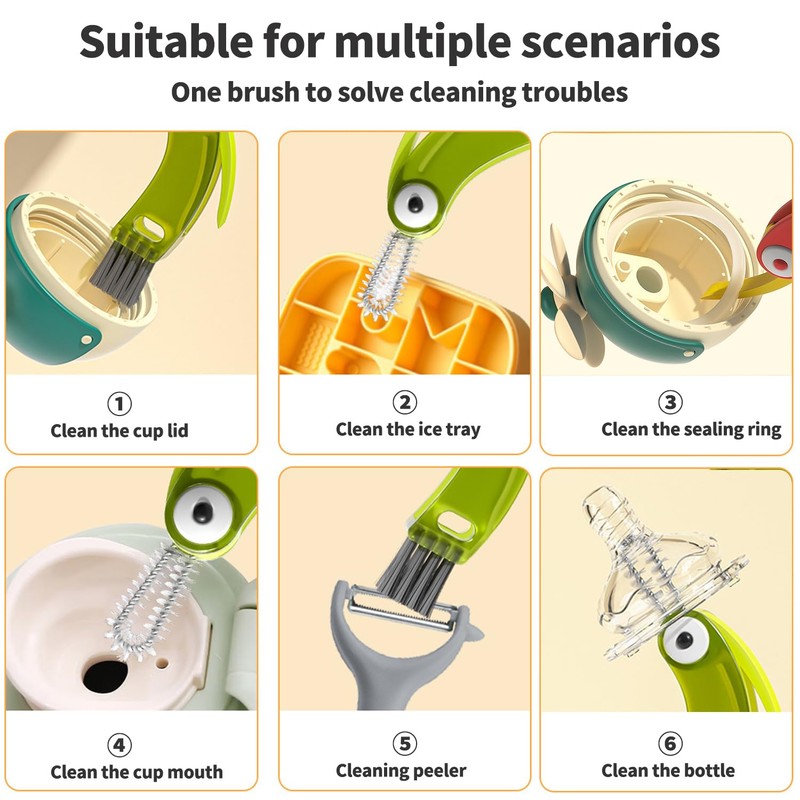 3 in 1 Cup Lid Gap Cleaning Brush Set, 3PCS
