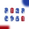 4th of July Fake Nails Short Press on Nails Red