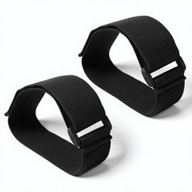 2PCS Ellipse Leg Exerciser Pedal Strap, Adjustable Strap (20x2 Inch)