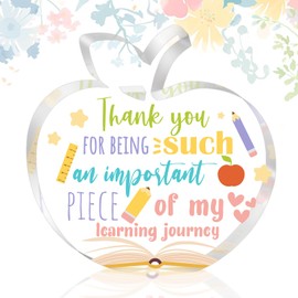 Teacher Appreciation Gifts Acrylic Heart Plaque for Women Best Teacher Gifts from Students Thank You Gift for Teacher’s Day Birthday Office Desk Decor Keepsake for Classroom Decoration Style D