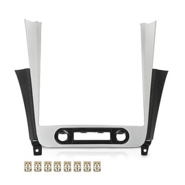 DOTCOM Center Radio Dash Bezel Trim Panel Compatible with Chevy Malibu 2008 2009 2010 2011 2012 Sliver & Black Radio Climate control Center Dash Panel Air Vent