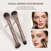 MAANGE Brochas para Maquillaje Profesional, 6 Piezas de Doble Punta