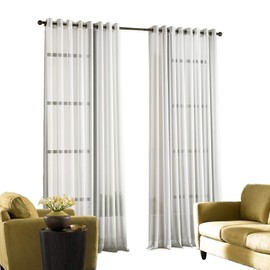 Curtainworks Soho Voile Sheer Grommet Panel, 59 by 132", Winter White