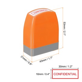 PATIKIL Confidential Notice Stamp Self Inking, Red Ink Office Stamps Pre Inked Message Stamp Refillable Business Stamp, Orange