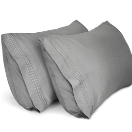 Lirex Pack of 2 cushion covers, 50 x 70 cm, soft brushed microfibre pillowcases, envelope closure pillow cover, pillowcase made of soft microfibre, Oeko-Tex certified (grey)