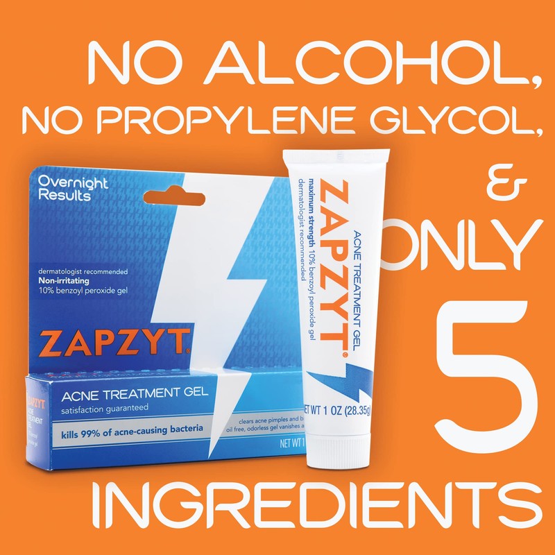 Zapzyt Zapzyt Maximum Strength 10% Benzoyl Peroxide Acne Treatment Gel