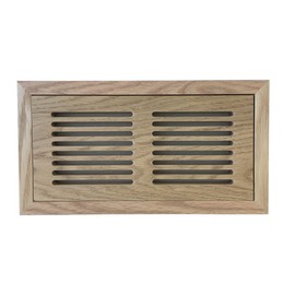 4 Inch x 12 Inch White Oak Hardwood Vent Floor Register Flush Mount with Frame, Slotted Style, Unfinished