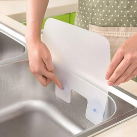 Kitchen Sink Splash Guard, 3pack Kitchen Water Splash Guard with Suction Cups Sink Splatter Screen Water Baffle(Clear)