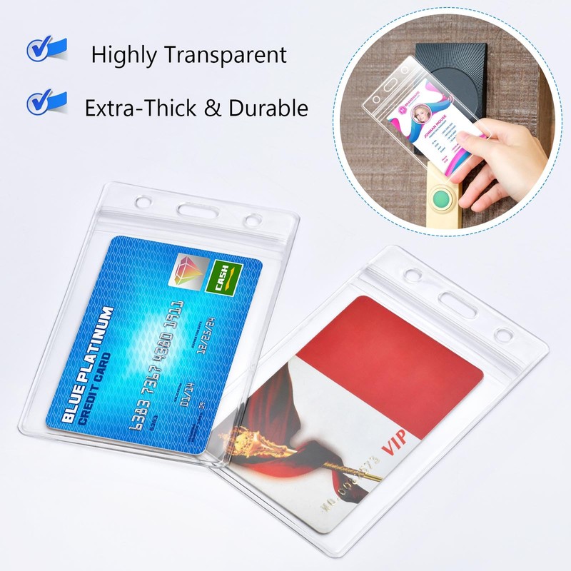 6 Pack - Prenium Quality ID Badge Holders, Extra Thick