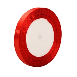 Berolle 25 Yards Satin Ribbon Double-Sided Satin Ribbon Grosgrain Ribbon Polyester Ribbon for Gift Wrapping Craft Decorating (Red, 10mm)