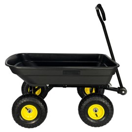 OCACA Folding car Poly Garden Dump Truck with Steel Frame, 10 inches. Pneumatic tire, 300 lb Capacity Body 75L