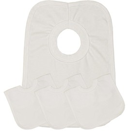 BabyPrem Baby Bibs Pack of 4 Popover Cotton Feeding Weaning Dribble White