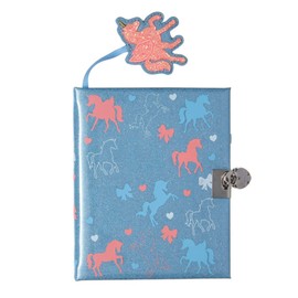 Smiggle Locking Notebook Diary Glam (Glitter Blue)