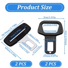 DOKRIN Accessories for car seats, 4 pieces car parts buckle clip extension plug buckle bottle opener key ring