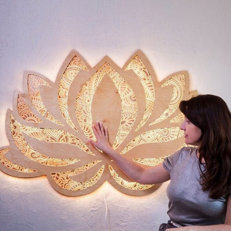 Lotus Flower Mandala Lamp Lotus Shape Night Light Decorative Flower