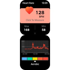 Atlanta Smartwatch Fitness Tracker Watch with Pedometer Blood Pressure Pulse Blood Oxygen Sleep Analysis Sports - 9737/7 (Black)