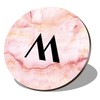 1 x Round Coaster - Letter M Marble Stone Texture