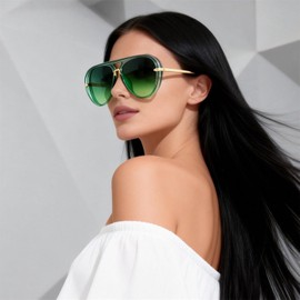 Gafas de sol con protección UV400 Metal extragrande para hombre y mujer Lentes color caramelo para deportes al aire libre y conducción