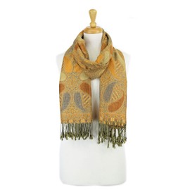 PASKMLNA Chal reversible de cachemira, colores elegantes, A18-31 dorado-Beige, L