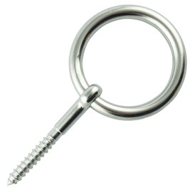Eisenwaren2000 6 mm Wood Screw with Ring (Pack of 1) – Eye Screws with Wood Thread – Eye Bolt – Stainless Steel A4 V4A – Rust-Free