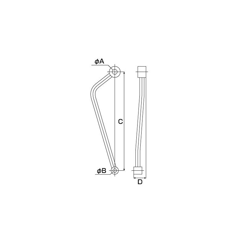 NANKAI MSTL225RR-50 General Purpose Muffler Stay, φ16, RR Type, Silver