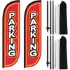 Fanfanwin 2 Pack Parking Feather Flag with 11 ft Pole