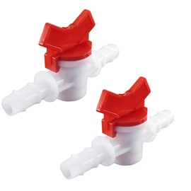 AUXBC 1/2-Inch Drip Irrigation Barbed Valve, Drip Line Ball Valve Shut-Off Plastic Switch Hose Connectors, Drip Irrigation Tubing Parts for Drip Irrigation and Aquariums White, 2PCS