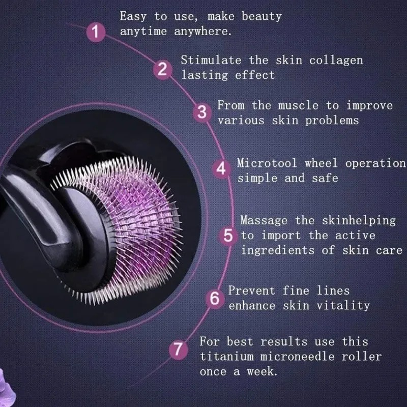 Rodillo Facial Con Micro Agujas Derma Roller Barba Cabello