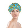 Yellow Rubber Duck Shower Cap For Women Adjustable Double Waterproof