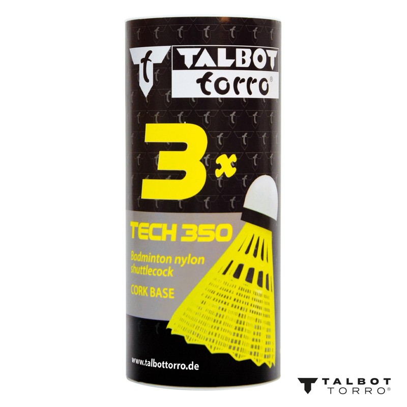 Talbot-Torro Tech 350, Nylon Shuttlecocks, Tube of 3 pcs.