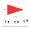 Yamiuo 100 Ft White Red Black Pennant Banner Flag, 60