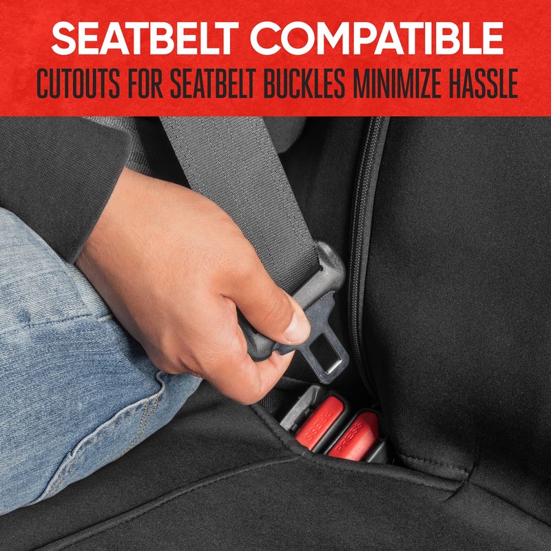 Motor Trend SpillGuard Waterproof Rear Bench Car Seat Cover, Red