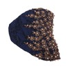 Turban Head Wraps Vintage Embroidered Soft Lace Material Beaded Fleece