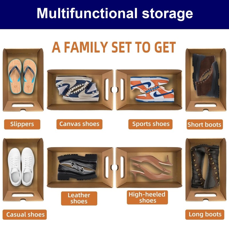 12 Pack Shoe Storage Bins, Waterproof Storage Boxes, Shoe Containers