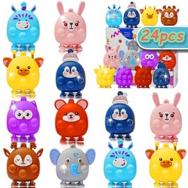 sdatoy 48 Pcs Party Favors for Kids, 3D Animal Pop Fidget Toys Bulk, Sensory Bath Suction Toys for Toddlers, Carnival Treasure Classroom Prizes Box Toys, Fidget Stocking Stuffers Birthday Party Gifts