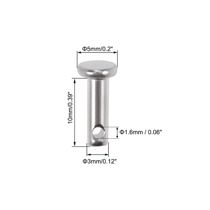 sourcing map Pack of 20 Fork Bolts Single Hole 3