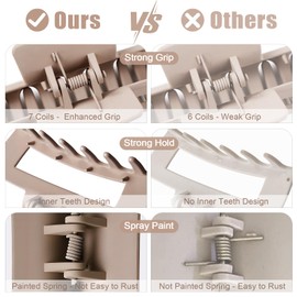 TOCESS Hair Claw Clips for Women - 8PK Large Neutral Matte Square Jumbo Hair Clips for Thick, Thin, Long, Short, Curly Hair Girls, Big Jaw Clip Set for Daily Use (Camel Khaki)