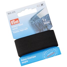 Prym Elastic Tape, Black, 25mm
