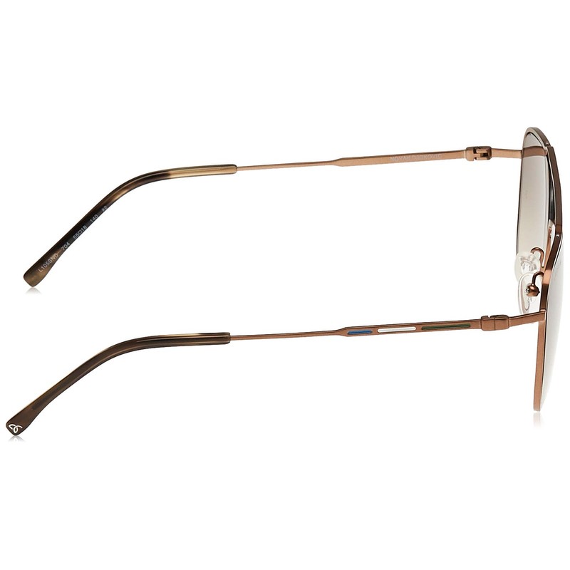 Lacoste Men's L105SND Aviator Sunglasses, Bronze/Gradient Khaki, 55 mm