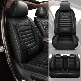 Unbranded Car Deluxe PU Leather 5-Seat Covers For Ford Ranger 2019-2023 Front+Rear Cushion