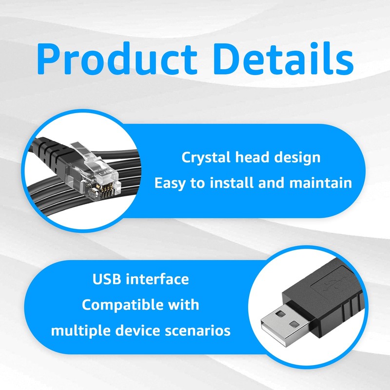 3.3FT USB to RJ11 for Uniden Radar Detector Power Cable