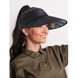 2 Pieces Sun Visor Hats UV Protection Caps Summer Wide Brim Beach Hat for Women Multicoloured