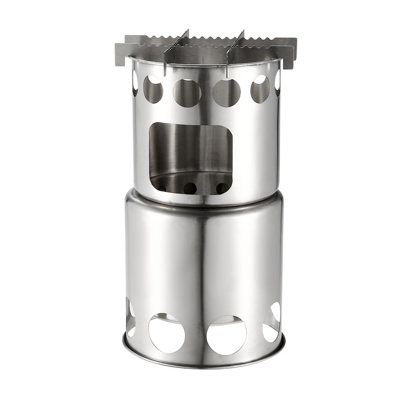Lixada Portable Stainless Steel Lightweight Wood Stove Outdoor Cooking Picnic