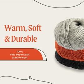 Yarnalia Skylark Yarn | Fingering Weight Yarn | Composed of Superwash Wool | Easy Care (2-Pack, 100g/350yd Each) (Pumpkin Pie)