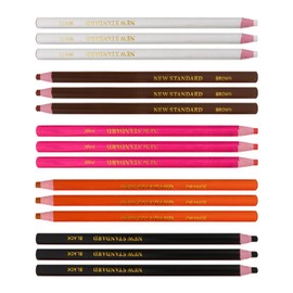 NUOBESTY Colored Pencils Oil Pen China Marker, Peel- Off Grease Pencil Wax Pencil Crayon Writting Pencil for Marking Drawing Wood Garment Metal Glass Fabric 15pcs Grease Marker Color Pencils