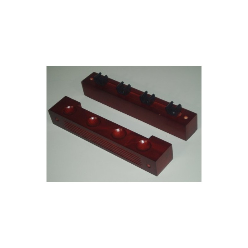2 MAHOGANY POOL/SNOOKER CUE RACK HOLDS 4 CUES **