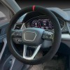 Carodi High Quality Suede Steering Wheel Cover Black Red Luxury